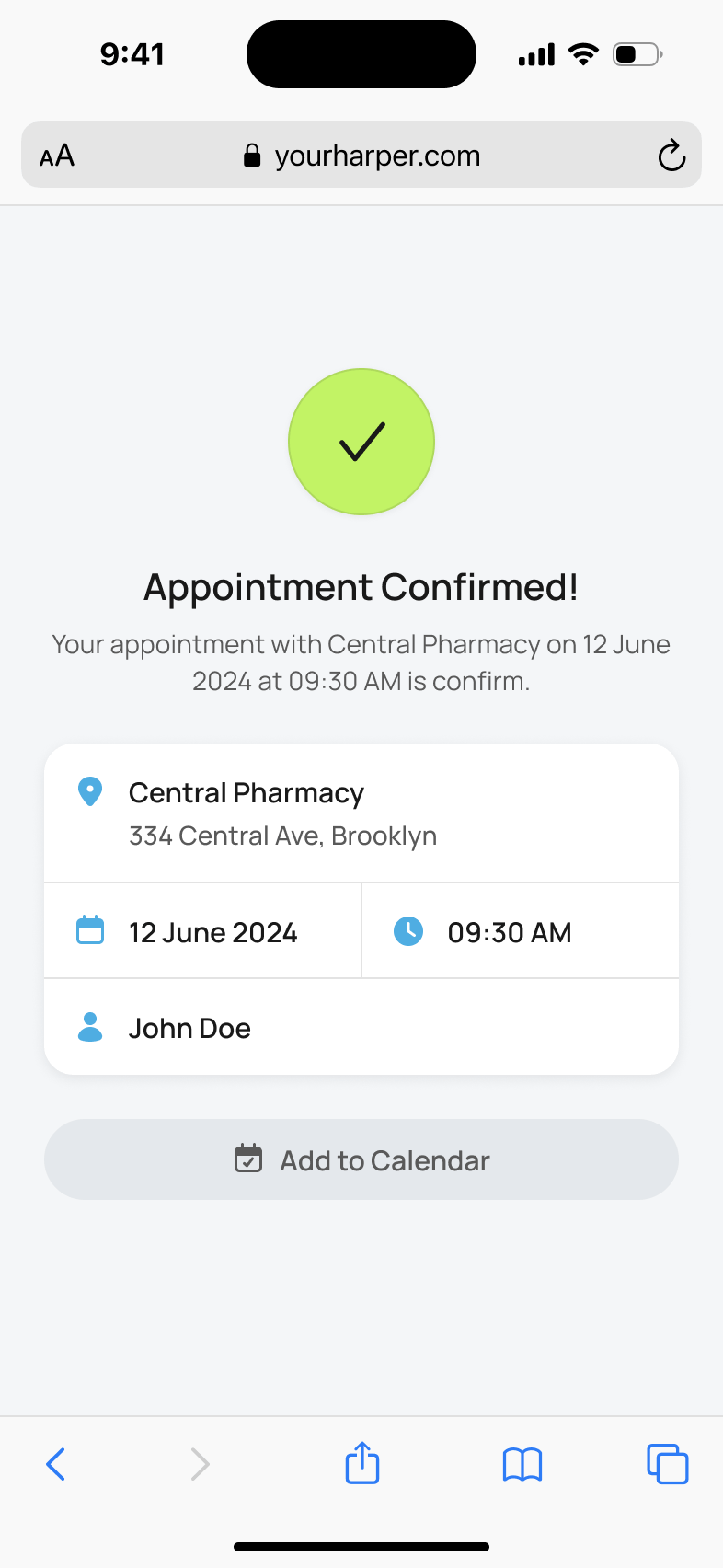 Appointment Confirmation