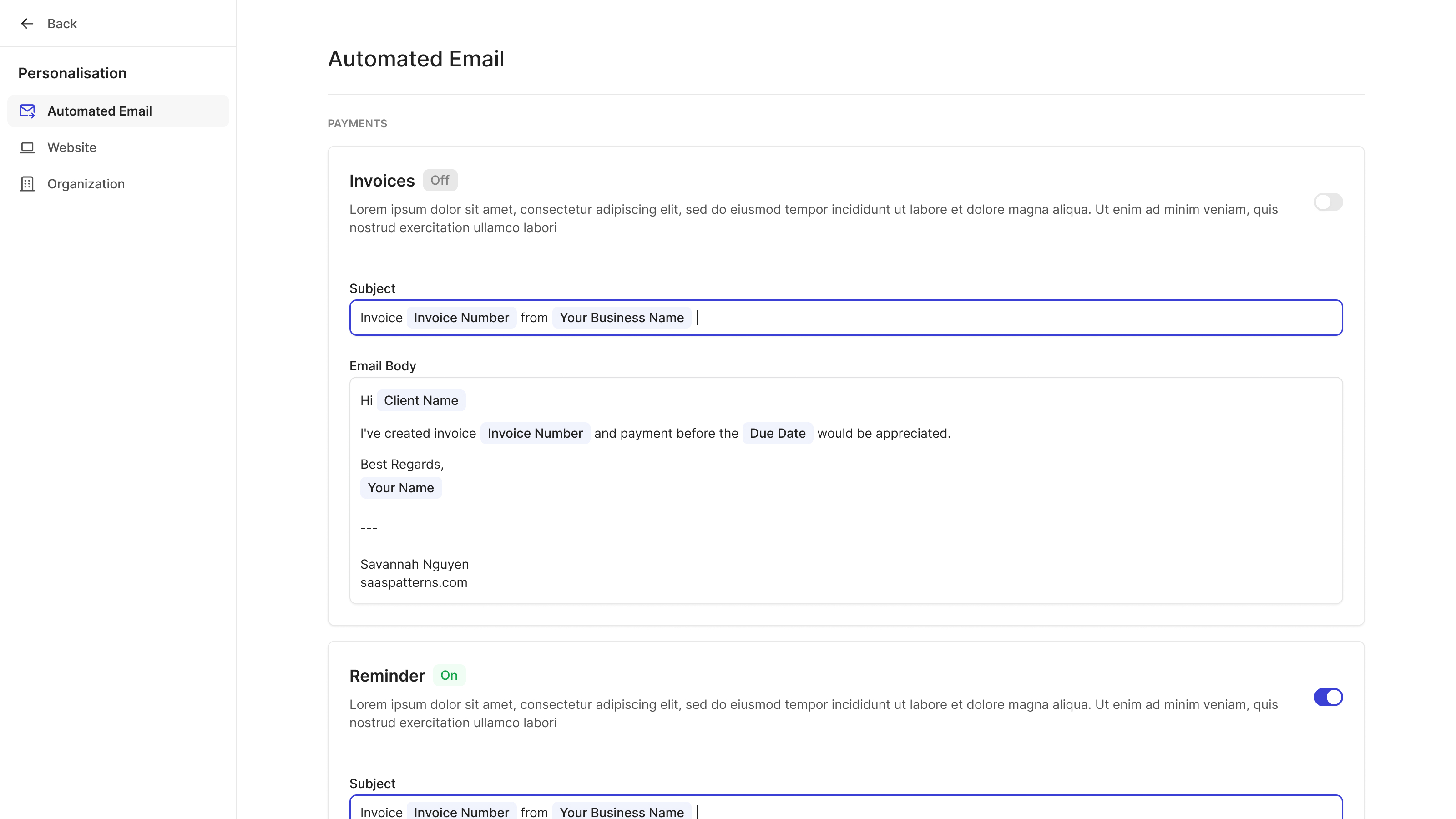 Automated Email