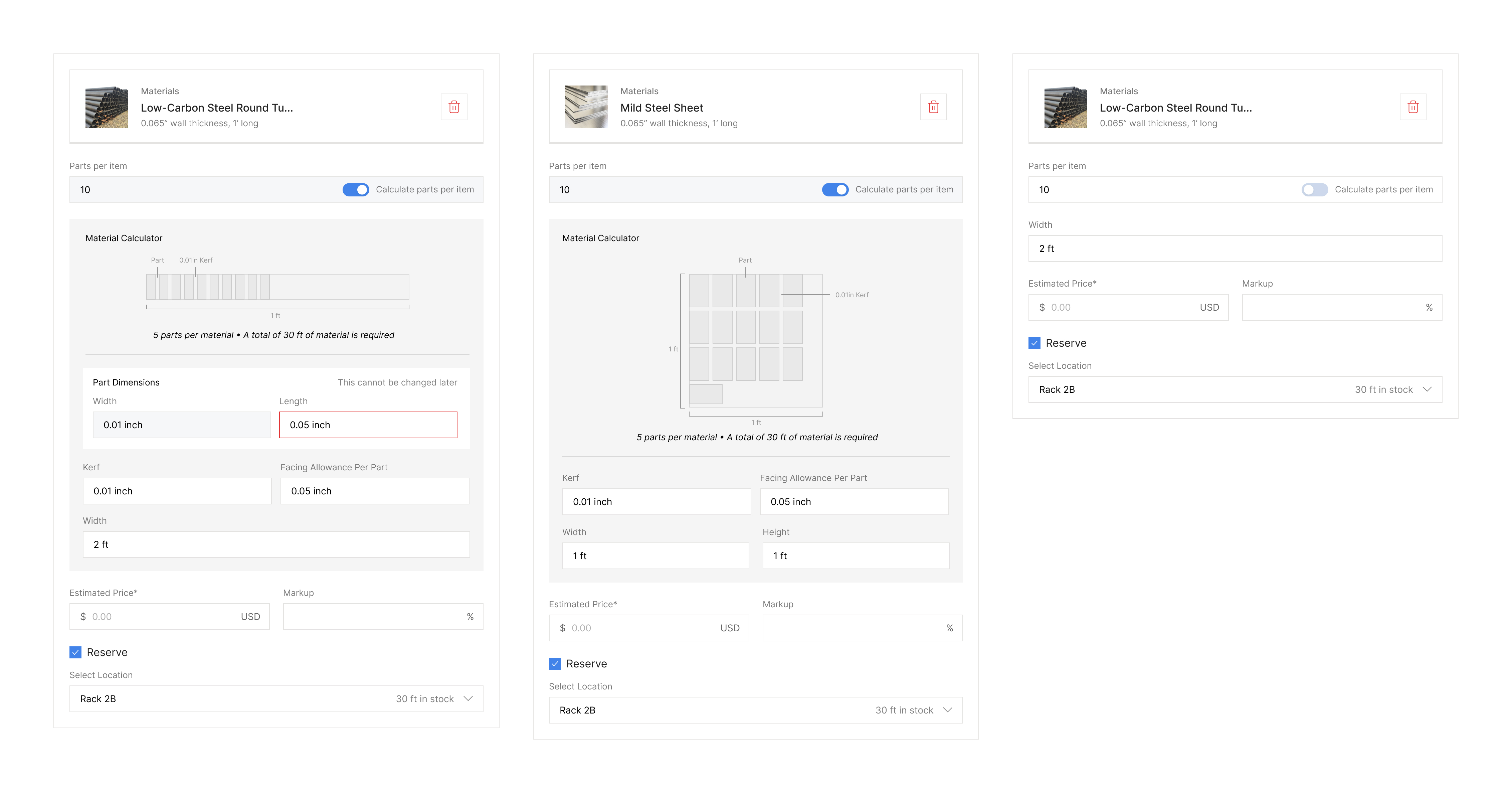 Materials Calculator